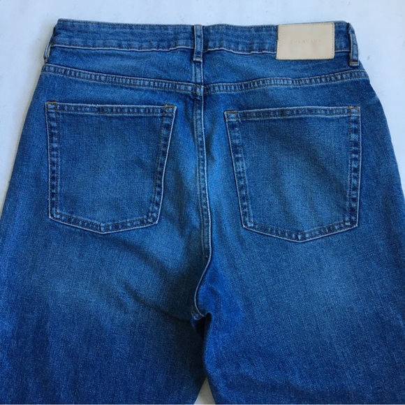 Everlane The Curvy Cheeky Jean Crop High Rise Raw Hem Blue Denim Jeans Size 29 - Picture 7 of 17